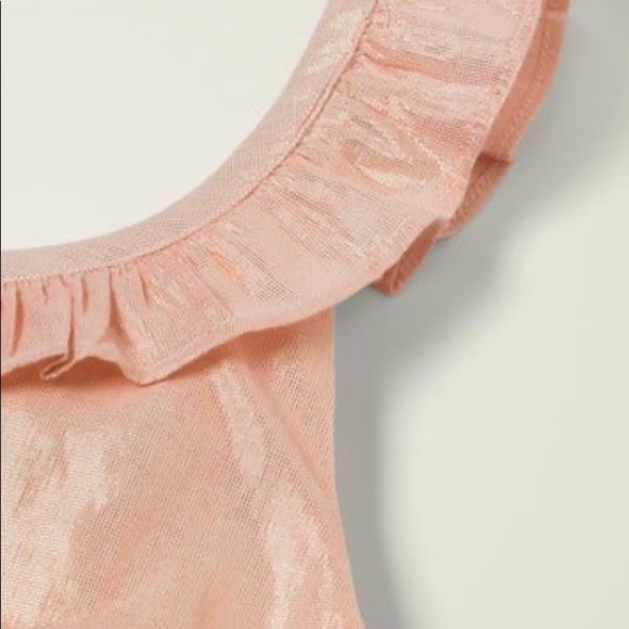 Boden Ruffle Scoop Neck Shimmer Dress Mermaid Pink - Picture 3 of 3